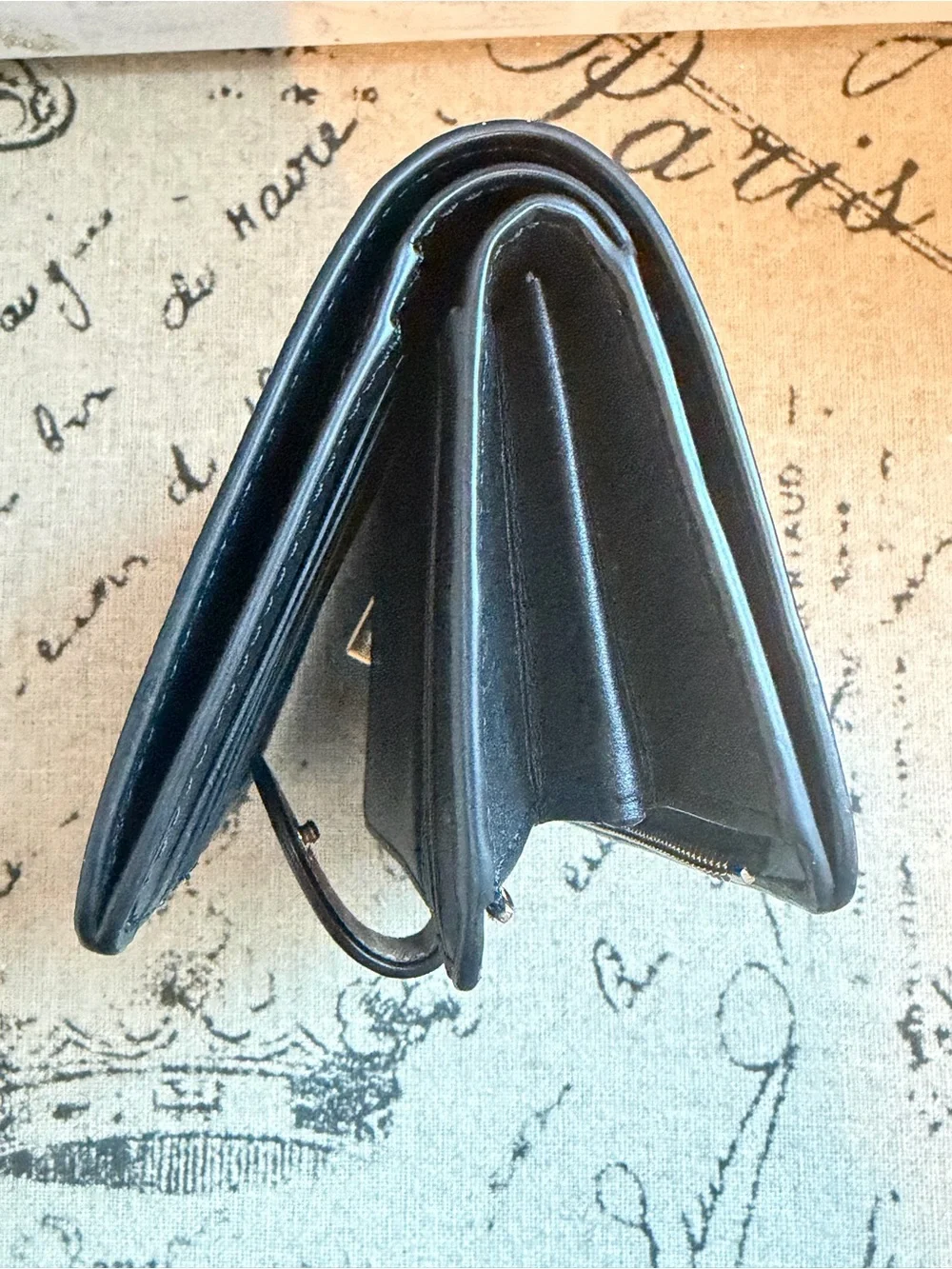 kate spade Two-Tone Black and Taupe Leather Wallet